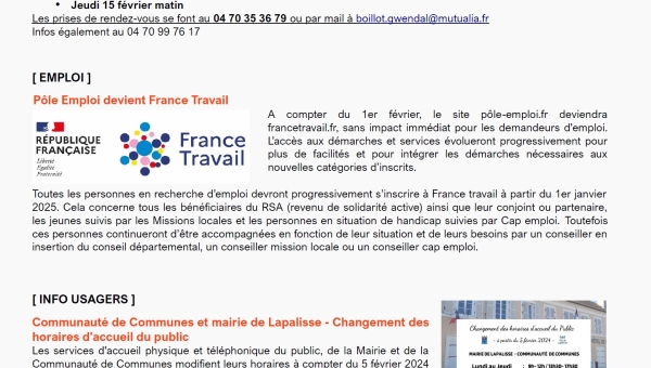 Lettre d'informations 2024 - N°10 Maison France Services Pays de Lapalisse 