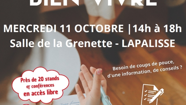 Forum Bien Vivre le 11 octobre à LAPALISSE